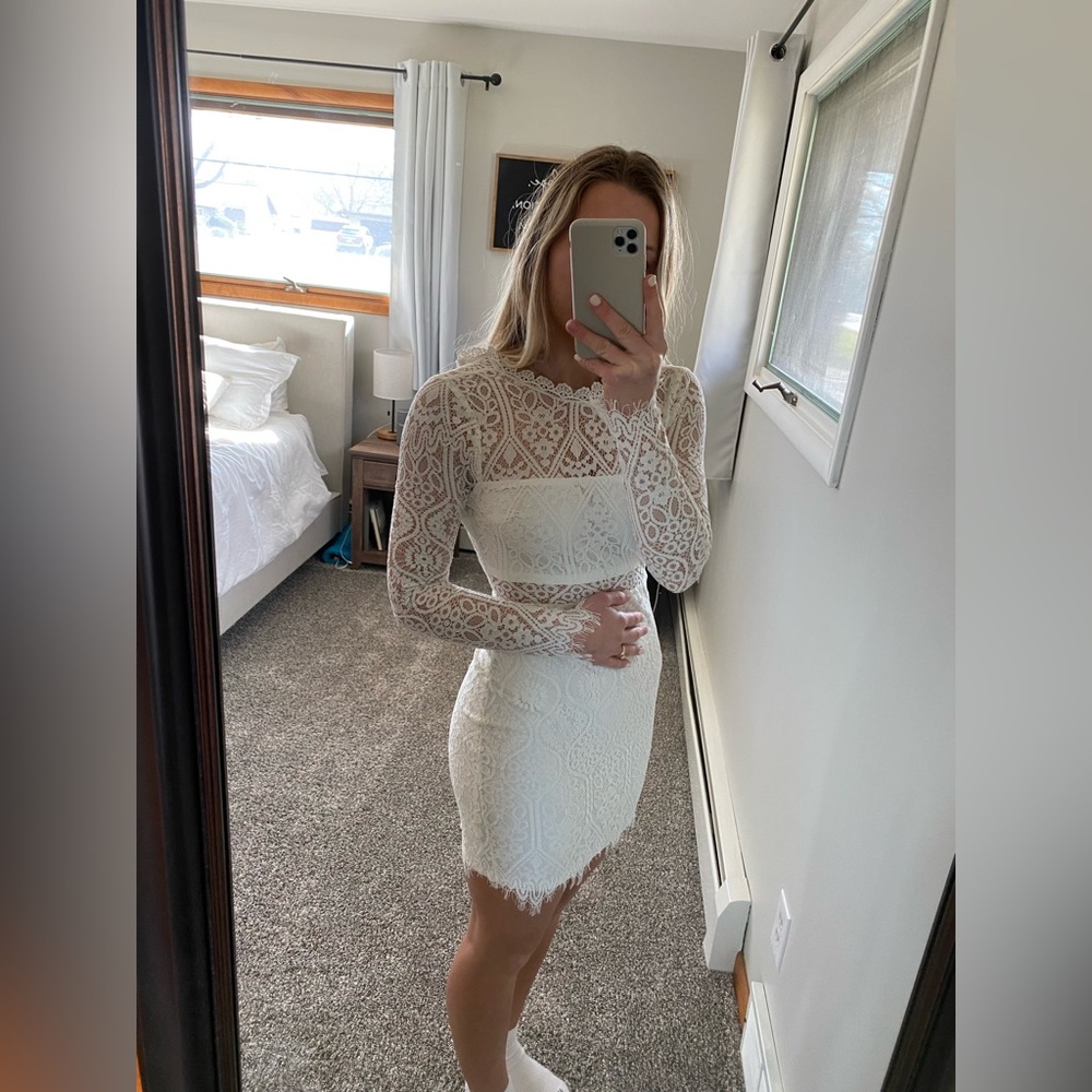 Gorgeous White Lulus Lace Dress